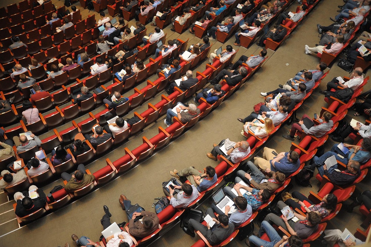 Conference auditorium ahead of a developer keynote
