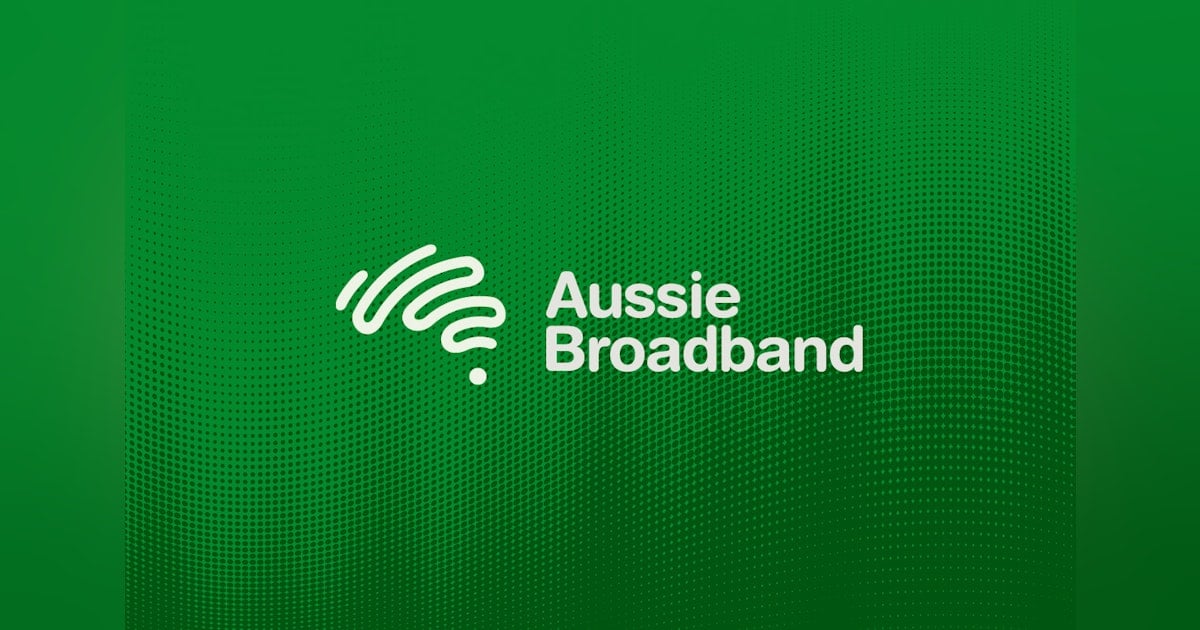 Aussie Broadband logo on pixel background